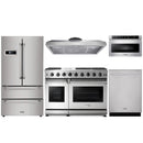 Thor Kitchen 5-Piece Appliance Package - 48" Gas Range, French Door Refrigerator, Under-cabinet Hood, Dishwasher, and Microwave Drawer in Stainless Steel Appliance Package Thor Kitchen Natural Gas 11" Height 