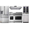 Thor Kitchen 5-Piece Appliance Package - 48-Inch Gas Range, Refrigerator with Water Dispenser, Dishwasher, & Wine Cooler in Stainless Steel Appliance Package Thor Kitchen Natural Gas 11" Height 
