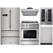 Thor Kitchen 5-Piece Pro Appliance Package - 30" Dual Fuel Range, French Door Refrigerator, Under Cabinet Hood, Dishwasher, and Wine Cooler in Stainless Steel Appliance Package Thor Kitchen 