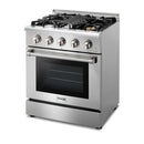 Thor Kitchen 5-Piece Pro Appliance Package - 30" Gas Range, French Door Refrigerator, Wall Mount Hood, Dishwasher, and Microwave Drawer in Stainless Steel Appliance Package Thor Kitchen 