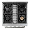 Thor Kitchen 5-Piece Pro Appliance Package - 30-Inch Gas Range, Refrigerator with Water Dispenser, Under Cabinet Hood, Dishwasher, & Wine Cooler in Stainless Steel Appliance Package Thor Kitchen 