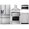 Thor Kitchen 5-Piece Pro Appliance Package - 30-Inch Gas Range, Refrigerator with Water Dispenser, Wall Mount Hood, Dishwasher, & Microwave Drawer in Stainless Steel Appliance Package Thor Kitchen 