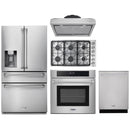 Thor Kitchen 5-Piece Pro Appliance Package - 36" Cooktop, Wall Oven, Under Cabinet Hood, Dishwasher & Refrigerator with Water Dispenser in Stainless Steel Appliance Package Thor Kitchen 