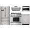 Thor Kitchen 5-Piece Pro Appliance Package - 36" Dual Fuel Range, French Door Refrigerator, Under Cabinet Hood, Dishwasher, and Microwave Drawer in Stainless Steel Appliance Package Thor Kitchen 
