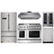 Thor Kitchen 5-Piece Pro Appliance Package - 48" Dual Fuel Range, French Door Refrigerator, Dishwasher, and Wine Cooler in Stainless Steel Appliance Package Thor Kitchen Natural Gas 16.54" Height 
