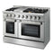 Thor Kitchen 5-Piece Pro Appliance Package - 48" Dual Fuel Range, French Door Refrigerator, Dishwasher, Under Cabinet Hood, and Microwave Drawer in Stainless Steel Appliance Package Thor Kitchen 