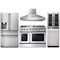 Thor Kitchen 5-Piece Pro Appliance Package - 48-Inch Dual Fuel Range, Pro Wall Mount Hood, Refrigerator with Water Dispenser, Dishwasher, & Wine Cooler in Stainless Steel Appliance Package Thor Kitchen 