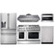 Thor Kitchen 5-Piece Pro Appliance Package - 48-Inch Dual Fuel Range, Refrigerator with Water Dispenser, Dishwasher, Under Cabinet Hood, & Microwave Drawer in Stainless Steel Appliance Package Thor Kitchen Natural Gas 16.54" Height 