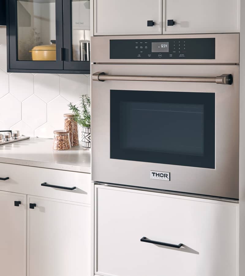 Thor Kitchen 5-Piece Pro Appliance Package - 48" Rangetop, Wall Oven, Premium Hood, Dishwasher & Refrigerator with Water Dispenser in Stainless Steel Appliance Package Thor Kitchen 