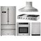 Thor Kitchen 5-Piece Pro Appliance Package - 48" Rangetop, Wall Oven, Wall Mount Hood, Dishwasher & Refrigerator in Stainless Steel Appliance Package Thor Kitchen 