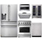 Thor Kitchen 6-Piece Appliance Package - 30-Inch Gas Range, Refrigerator with Water Dispenser, Under Cabinet Hood, Dishwasher, Microwave Drawer, & Wine Cooler in Stainless Steel Appliance Package Thor Kitchen 