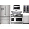 Thor Kitchen 6-Piece Appliance Package - 48" Gas Range, French Door Refrigerator, Under-cabinet Hood, Dishwasher, Microwave Drawer, and Wine Cooler in Stainless Steel Appliance Package Thor Kitchen Natural Gas 11" Height 