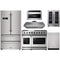 Thor Kitchen 6-Piece Appliance Package - 48" Gas Range, French Door Refrigerator, Under-cabinet Hood, Dishwasher, Microwave Drawer, and Wine Cooler in Stainless Steel Appliance Package Thor Kitchen Natural Gas 16.54" Height 