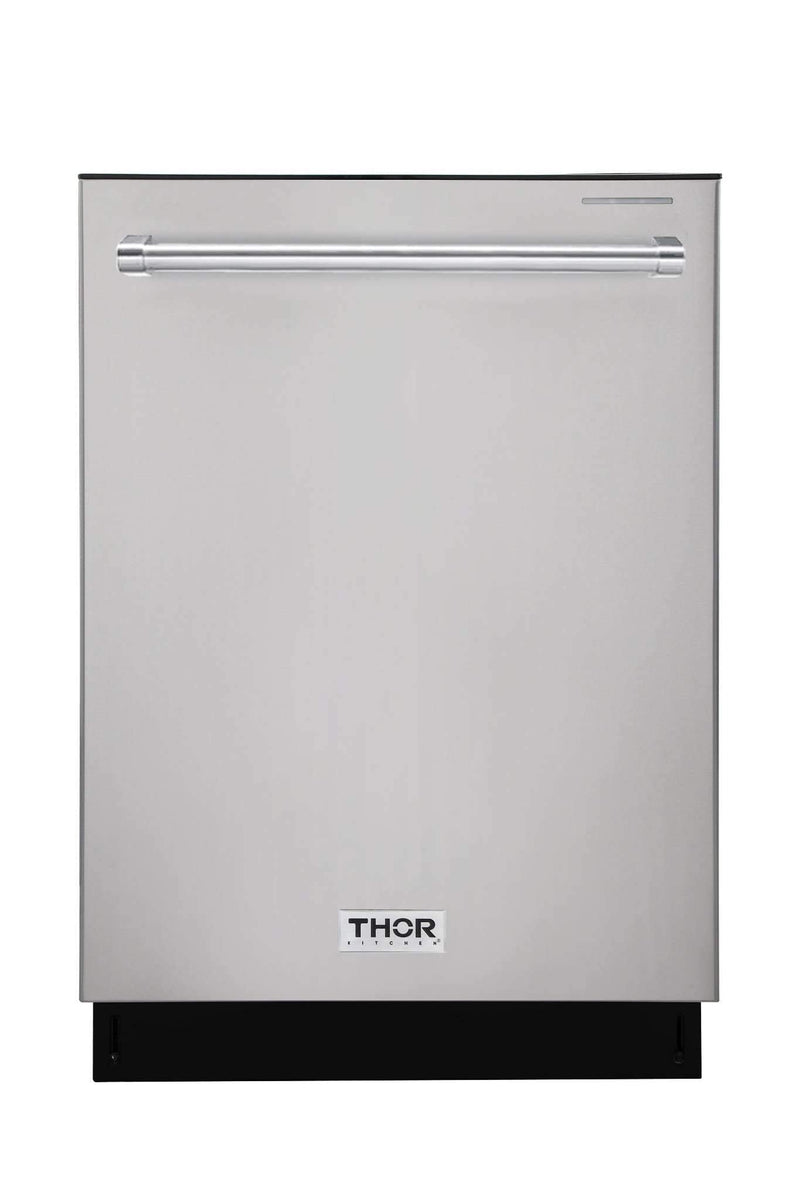 Thor Kitchen 6-Piece Appliance Package - 48-Inch Gas Range, Wall Oven, Premium Hood, Refrigerator with Water Dispenser, Dishwasher, Microwave Drawer, & Wine Cooler in Stainless Steel Appliance Package Thor Kitchen 