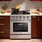Thor Kitchen 6-Piece Pro Appliance Package - 30" Dual Fuel Range, French Door Refrigerator, Wall Mount Hood, Dishwasher, Microwave Drawer, & Wine Cooler in Stainless Steel Appliance Package Thor Kitchen 