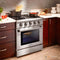 Thor Kitchen 6-Piece Pro Appliance Package - 30-Inch Dual Fuel Range, Refrigerator with Water Dispenser, Wall Mount Hood, Dishwasher, Microwave Drawer, & Wine Cooler in Stainless Steel Appliance Package Thor Kitchen 
