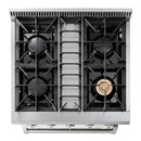 Thor Kitchen 6-Piece Pro Appliance Package - 30-Inch Gas Range, Refrigerator with Water Dispenser, Wall Mount Hood, Dishwasher, Microwave Drawer, & Wine Cooler in Stainless Steel Appliance Package Thor Kitchen 