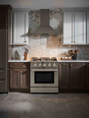 Thor Kitchen 6-Piece Pro Appliance Package - 30-Inch Gas Range, Refrigerator with Water Dispenser, Wall Mount Hood, Dishwasher, Microwave Drawer, & Wine Cooler in Stainless Steel Appliance Package Thor Kitchen 