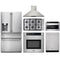 Thor Kitchen 6-Piece Pro Appliance Package - 36" Cooktop, Wall Oven, Wall Mount Hood, Refrigerator with Water Dispenser, Dishwasher & Microwave Drawer in Stainless Steel Appliance Package Thor Kitchen 