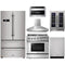 Thor Kitchen 6-Piece Pro Appliance Package - 36" Dual Fuel Range, French Door Refrigerator, Wall Mount Hood, Dishwasher, Microwave Drawer, & Wine Cooler in Stainless Steel Appliance Package Thor Kitchen Natural Gas Pro Style 