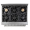 Thor Kitchen 6-Piece Pro Appliance Package - 36" Dual Fuel Range, French Door Refrigerator, Wall Mount Hood, Dishwasher, Microwave Drawer, & Wine Cooler in Stainless Steel Appliance Package Thor Kitchen 