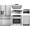 Thor Kitchen 6-Piece Pro Appliance Package - 36" Rangetop, Wall Oven, Under Cabinet Hood, Refrigerator with Water Dispenser, Dishwasher, & Microwave in Stainless Steel Appliance Package Thor Kitchen 