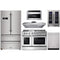 Thor Kitchen 6-Piece Pro Appliance Package - 48" Dual Fuel Range, French Door Refrigerator, Dishwasher, Under Cabinet Hood, Microwave Drawer, & Wine Cooler in Stainless Steel Appliance Package Thor Kitchen Natural Gas 11" Height 